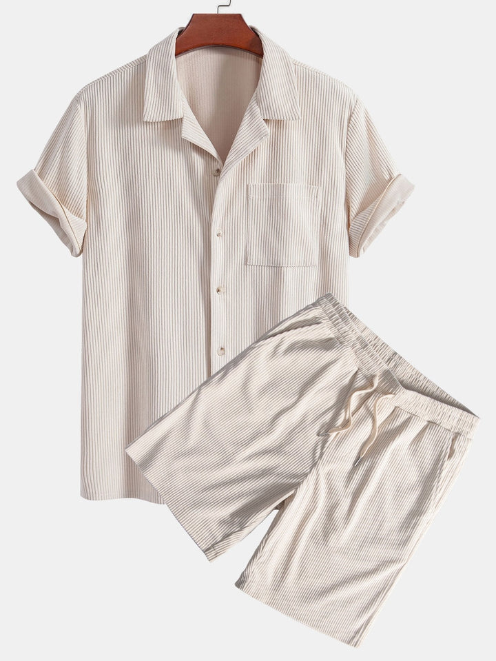 Cord Hemd Shorts Set Herren Kurzarm von Heidi München – Ansicht 12