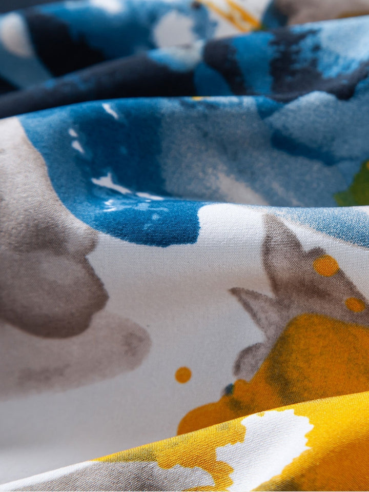 Tintenblaues Blumen Hemd Badeshorts Set von Heidi München – Ansicht 2