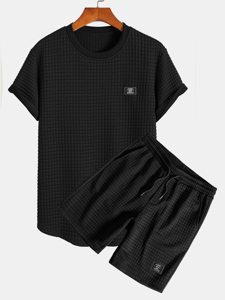 Waffel T-Shirt Shorts Set Herren von Heidi München – Ansicht 12