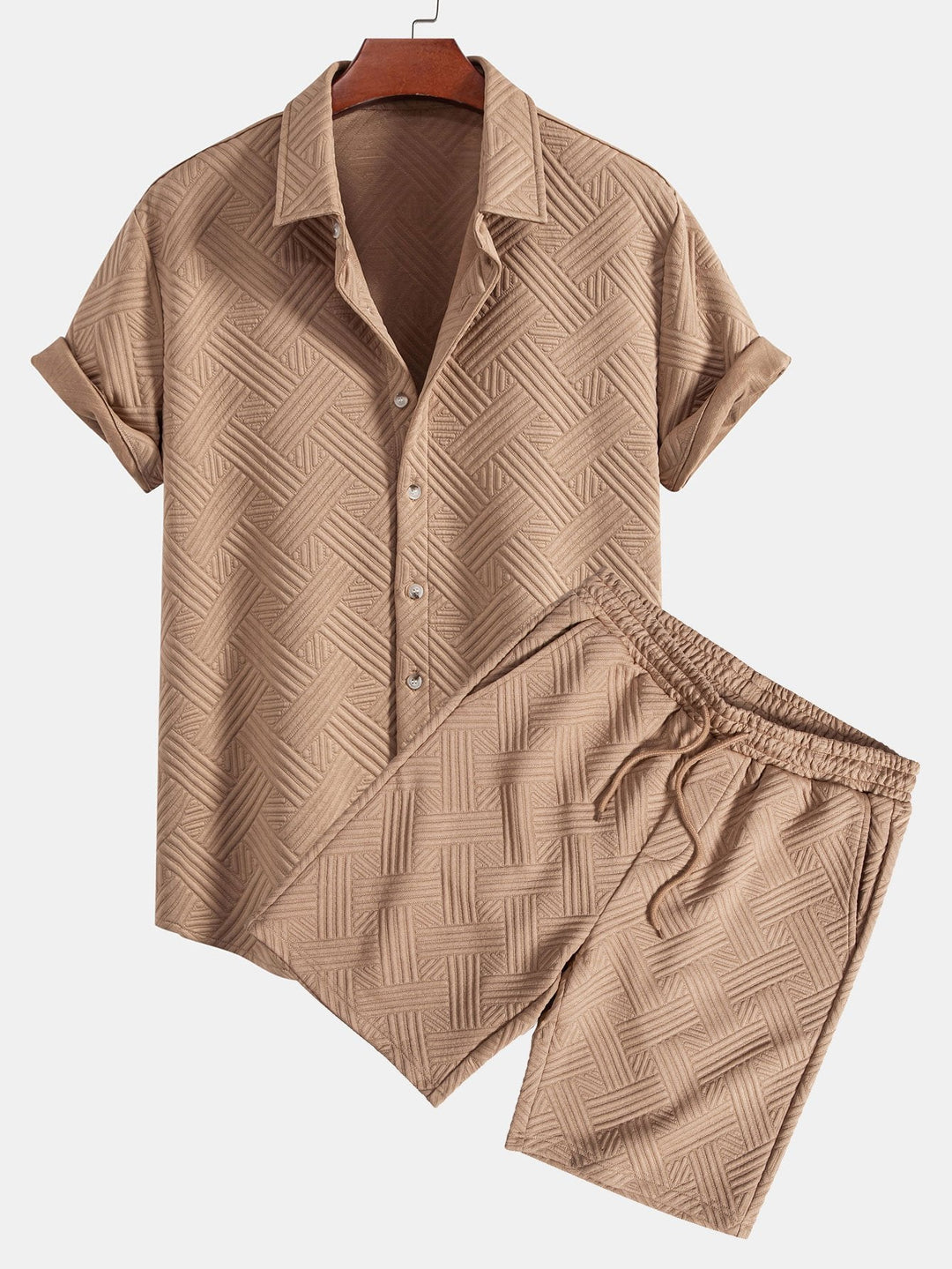 Jacquard Hemd Shorts Set Herren von Heidi München – Ansicht 9