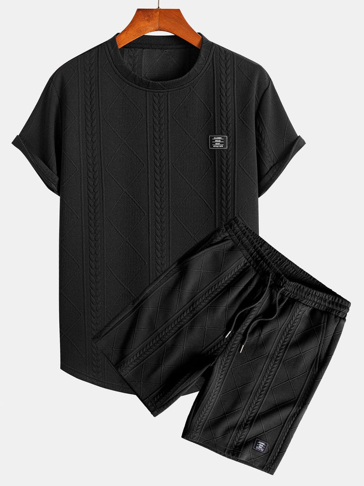 Jacquard T-Shirt Shorts Set Geometrisch von Heidi München – Ansicht 13
