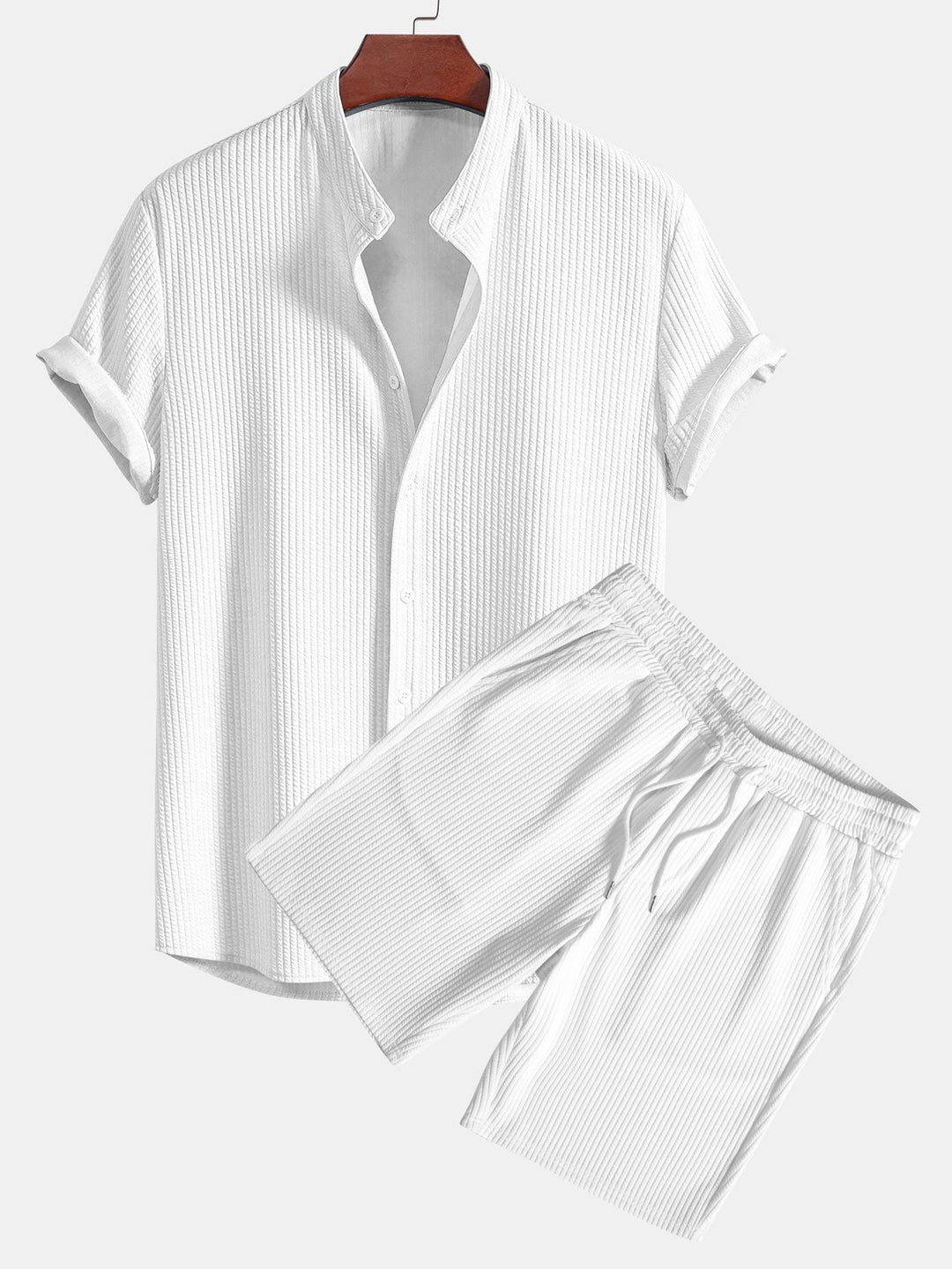 Muscle Fit Stehkragen Hemd Shorts Set von Heidi München – Ansicht 14
