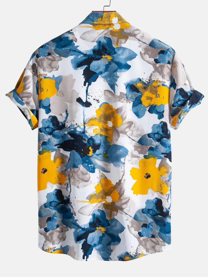 Tintenblaues Blumen Hemd Badeshorts Set von Heidi München – Ansicht 6