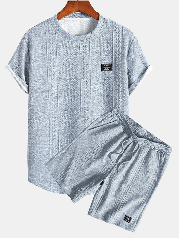 Jacquard T-Shirt Shorts Set Geometrisch von Heidi München – Ansicht 12