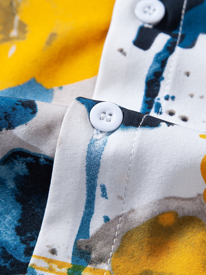 Tintenblaues Blumen Hemd Badeshorts Set von Heidi München – Ansicht 4