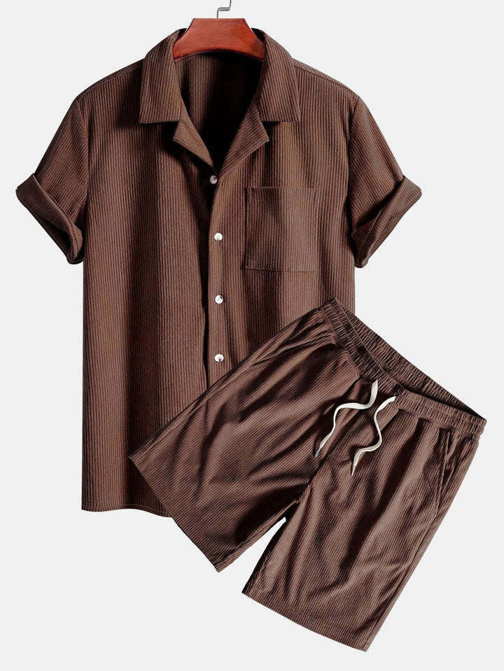 Cord Hemd Shorts Set Herren Kurzarm von Heidi München – Ansicht 11